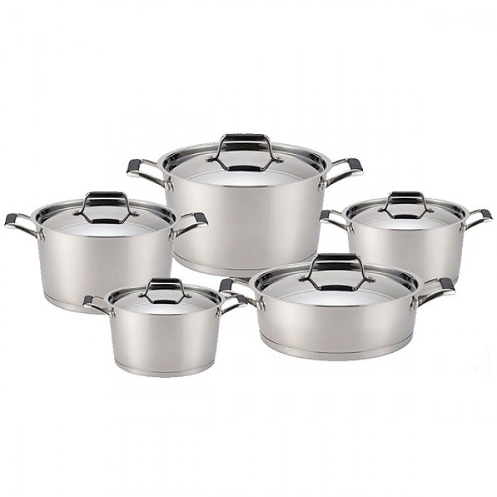 Набор посуды FISSMAN ELARA из 10 предметов с металлическими крышками (SS-5823.10)