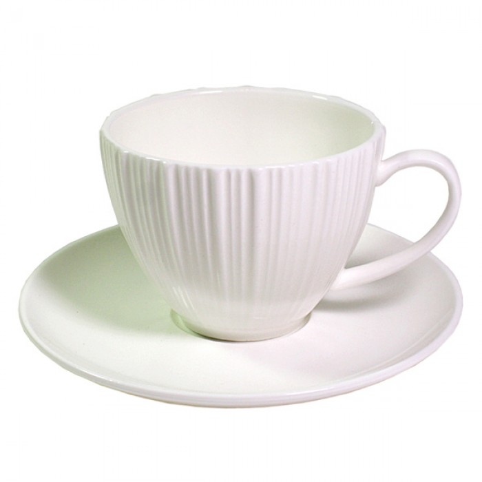 Чашка с блюдцем FISSMAN ELEGANCE WHITE 100 мл (SC-9384.100)
