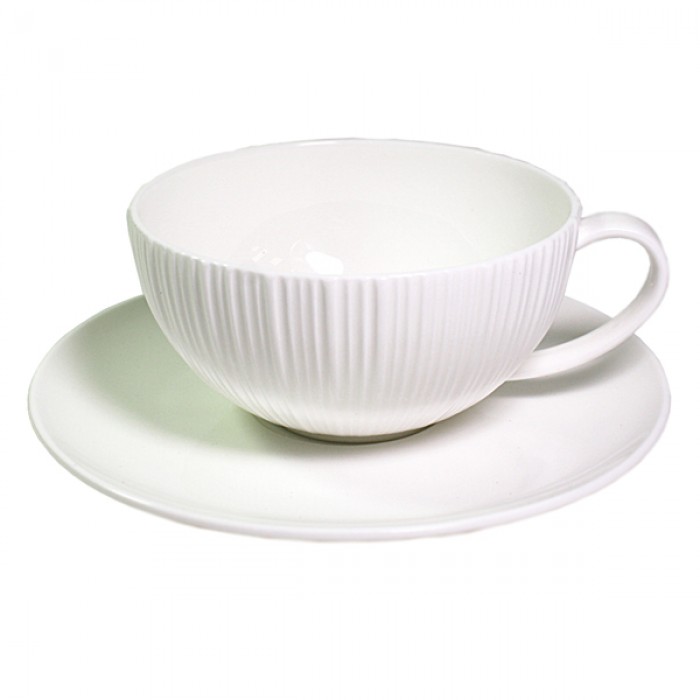 Чашка с блюдцем FISSMAN ELEGANCE WHITE 250 мл (SC-9383.250)